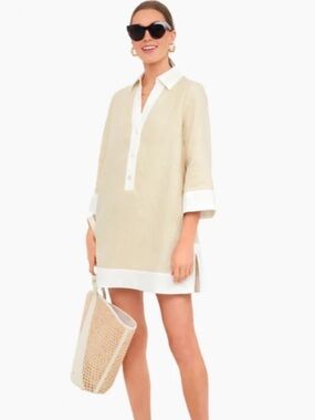 Tuckernuck Champagne Collier Tunic Dress - 100% Linen Size XXXL